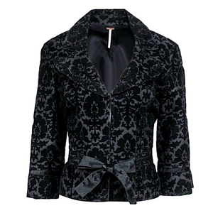 Free People black velvet brocade blazer